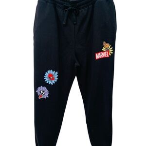 Neff Black Joggers with Marvel Floral Accents